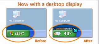 Start Button Weather Widget for Windows XP