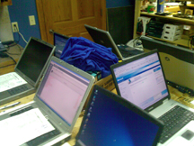 Computers under Laptop Bench