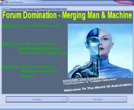 Web Traffic Machines Forum Dominator Welcome Screen